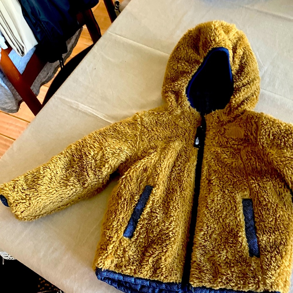 Blue and brown reversible jacket